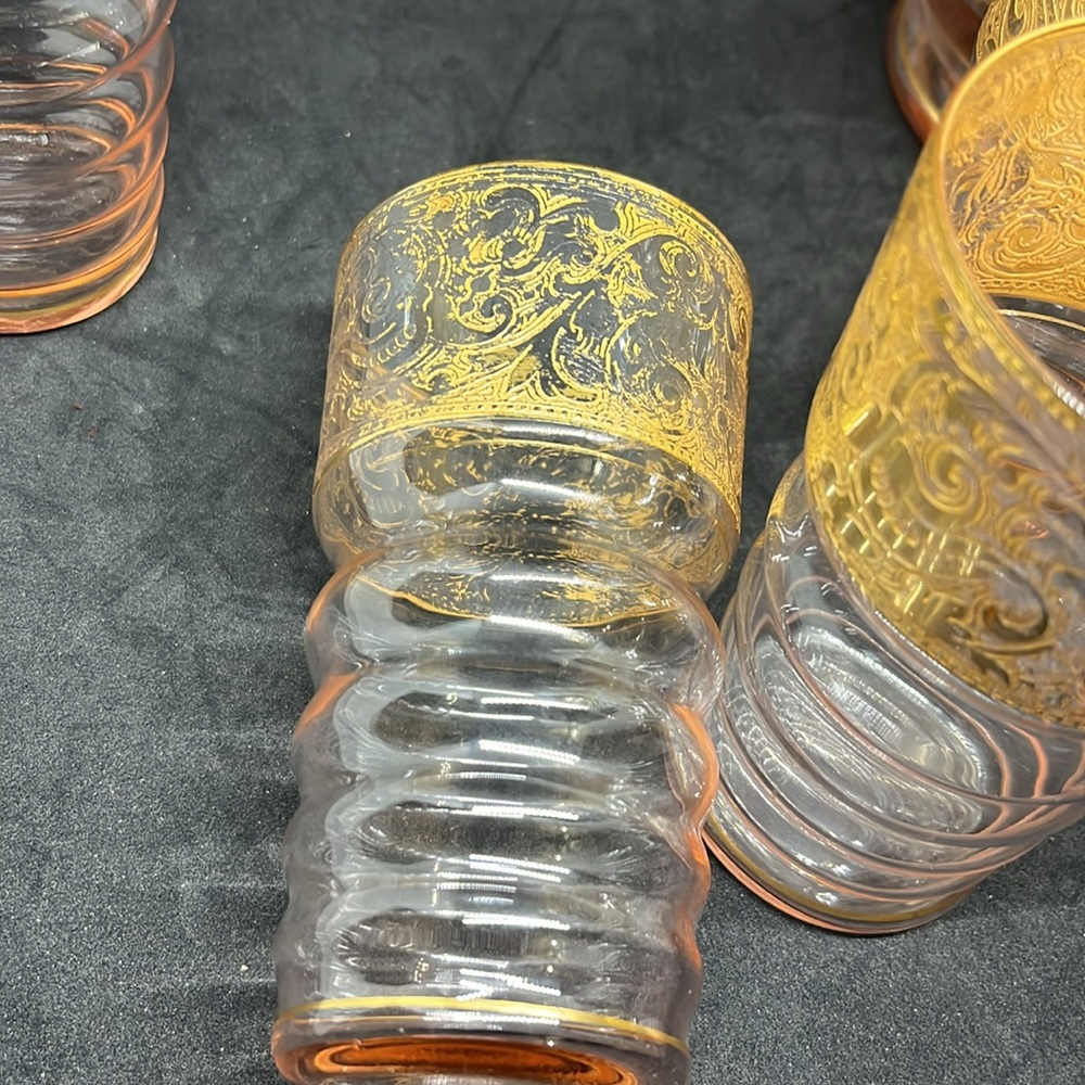Art Deco Dunbar Flint Pink /G Depression Lemonade Pitcher 1920's with 6 glasses - Picture 6 of 14
